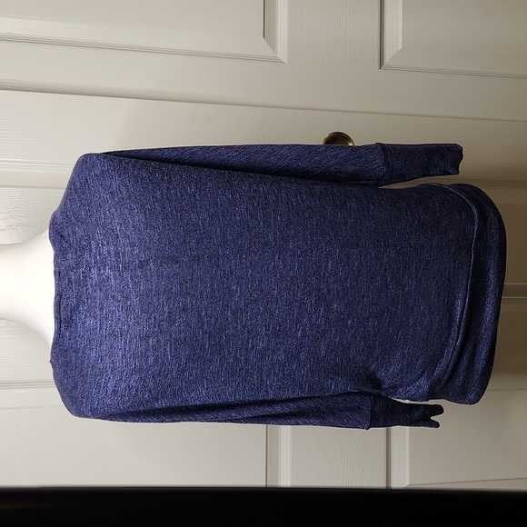 Jennifer Lopez Women's Blue Dolman Sleeve Drapped Waterfall Neckline Top SizeS - Picture 5 of 9